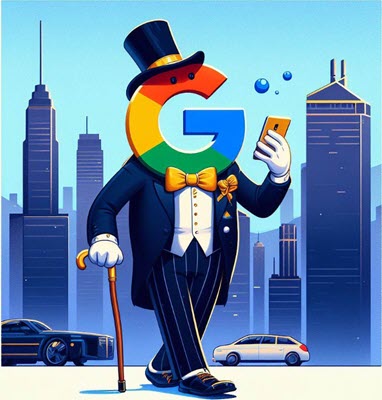 Google Logo as a Rich Guy