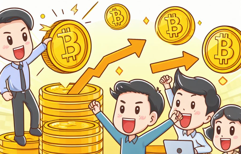 Bitcoin Price Going Up Cartoon People Happy