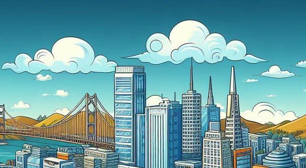 SanFransico as a Cartoon Drawing Shiny