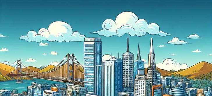 SanFransico as a Cartoon Drawing Shiny