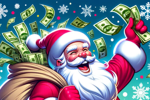 Santa Claus Throwing Money