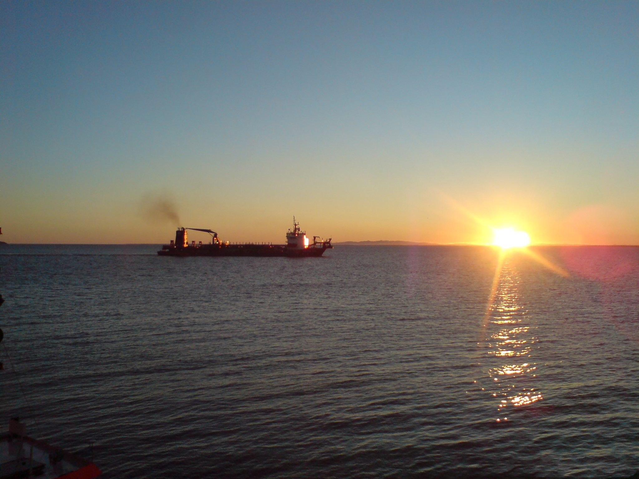 Cargo ship at sea