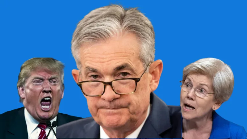 Powell in Middle of Warren and Trump