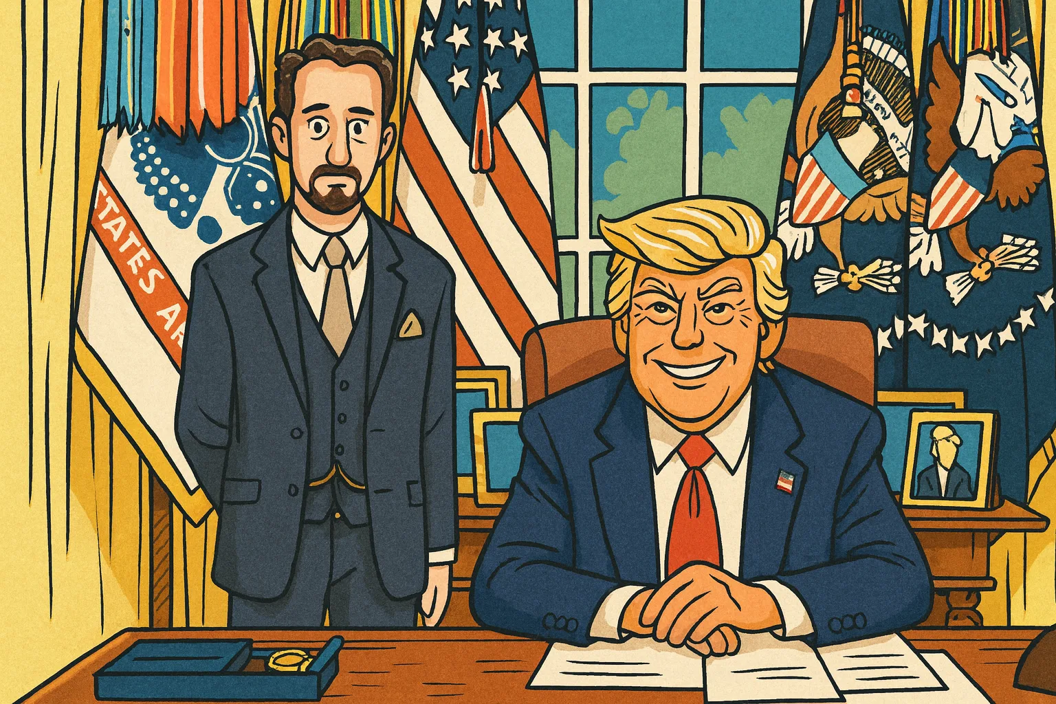 President Trump and E.J. Antoni as Cartoons
