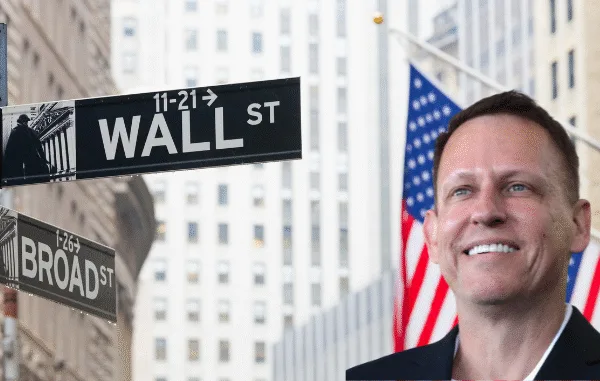 Peter Thiel with Wall Street Backdrop