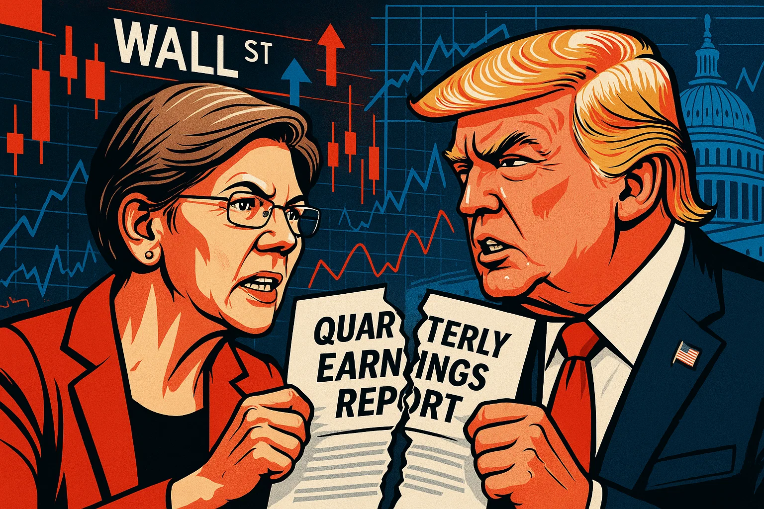 Elizabeth Warren Slams Trump’s Push to End Quarterly Reports