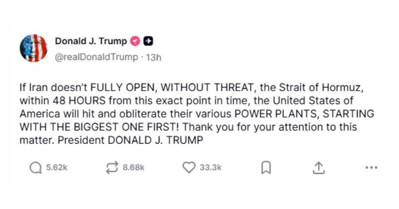 Donald Trump Threatens Tran's Power Plants