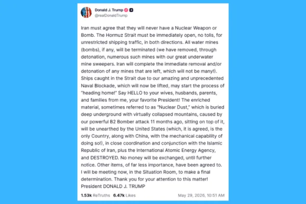 Trump Truth Social Final Decision Iran