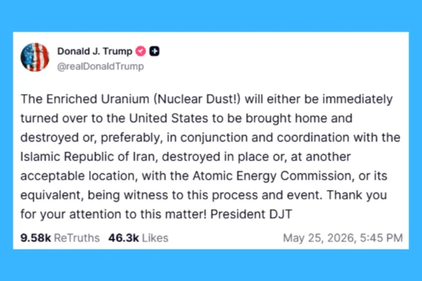 Trump Truth Social Nuclear Dust