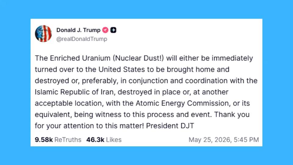 Trump Truth Social Nuclear Dust