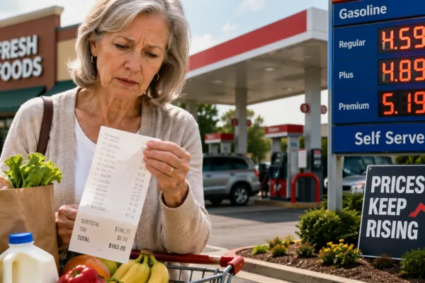 Consumer checks grocery and fuel costs as U.S. inflation rises to 4.2%, the highest level in three years.