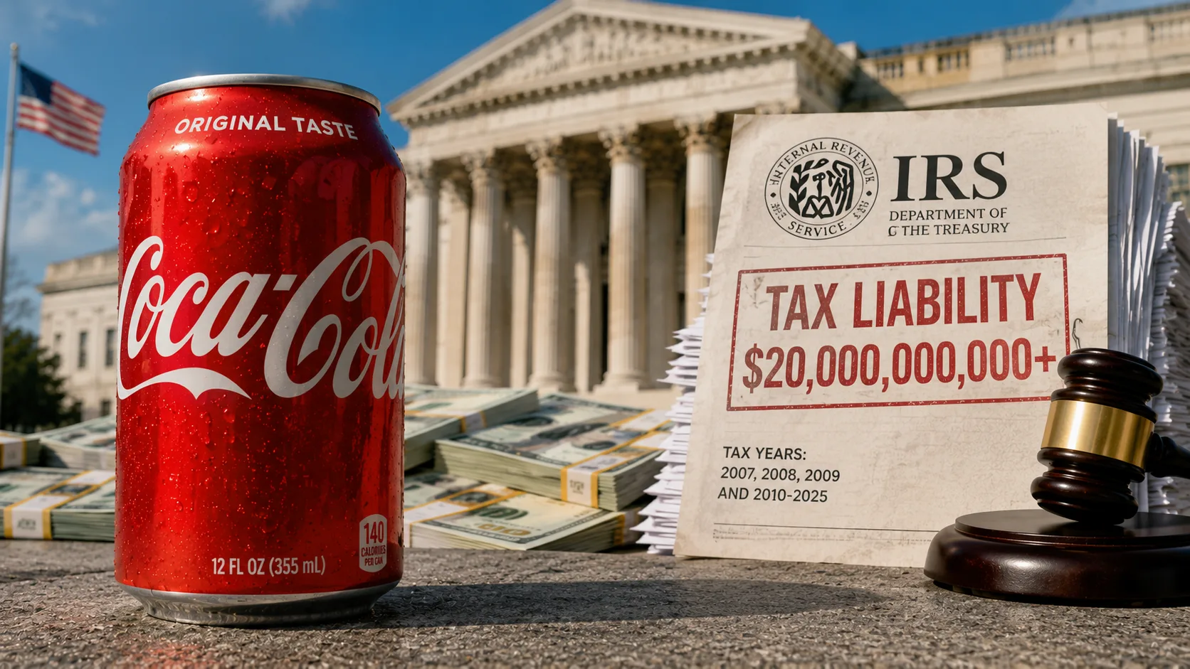 Coca-Cola faces a $20 billion IRS tax dispute as the company heads to federal appeals court over foreign profit reporting.