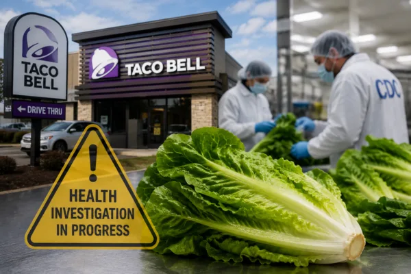 Taco Bell restaurant as health officials investigate whether lettuce is linked to a growing cyclosporiasis parasite outbreak.