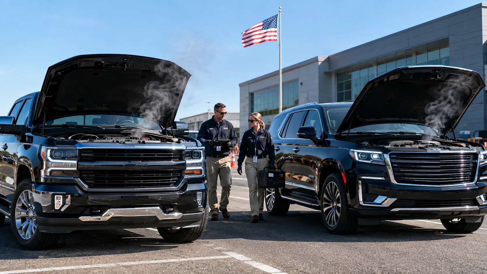 GM pickup truck and SUV with smoking engines under investigation by federal safety regulators.