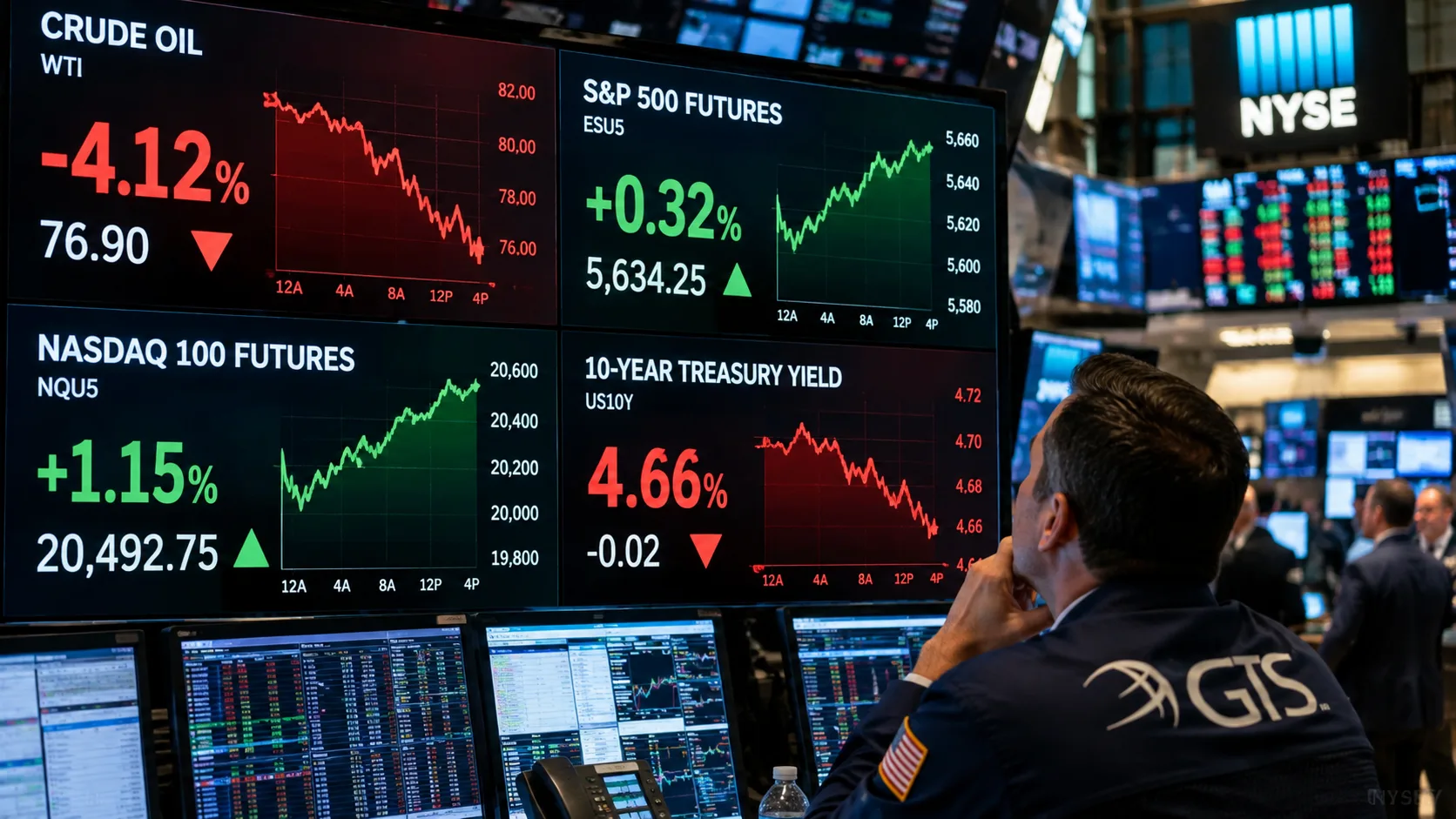 Market Watch Traders Monitor Global Futures