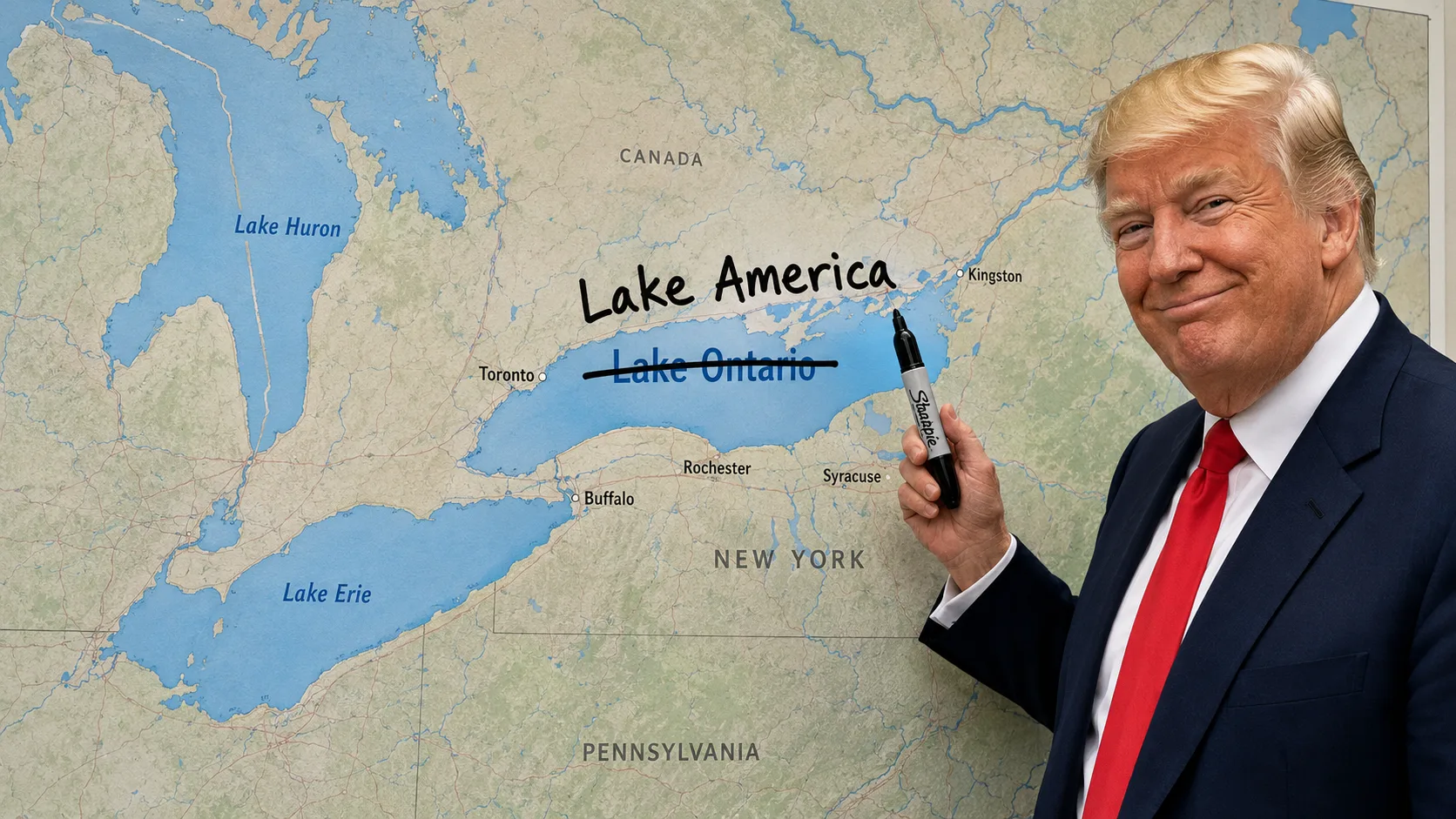 Trump Renames Lake Ontario Lake America