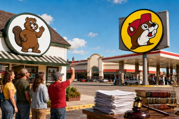 Buc-ee’s beaver logo faces an Ohio mini mart’s beaver mascot amid a trademark lawsuit and community backlash.