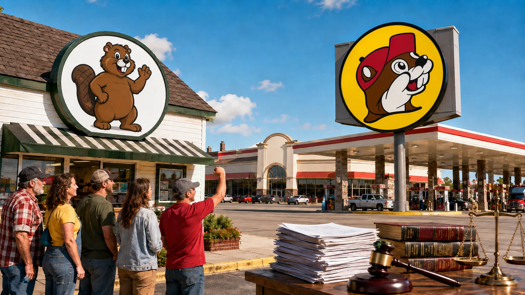 Buc-ee’s beaver logo faces an Ohio mini mart’s beaver mascot amid a trademark lawsuit and community backlash.
