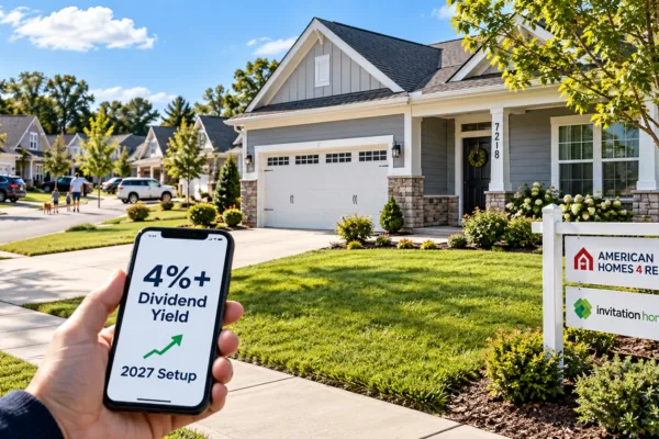 American Homes 4 Rent and Invitation Homes rental properties with a 4% dividend yield and 2027 investment setup.
