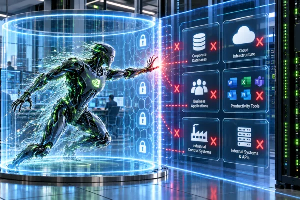 Nvidia AI security platform containing an autonomous AI agent inside a protected data center environment.