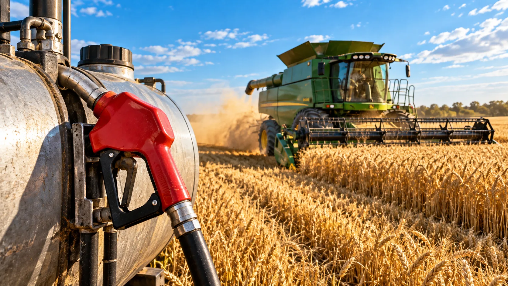 Diesel-Fueled Harvest in Golden Fields