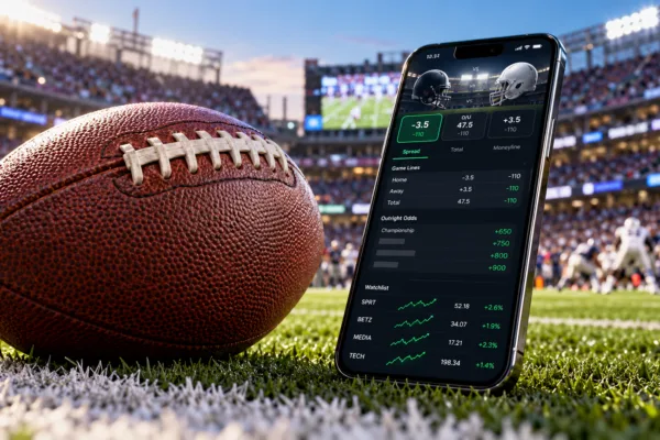 Football Betting App at Game Time