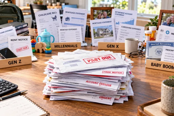 Generational Financial Stress Tabletop Scene