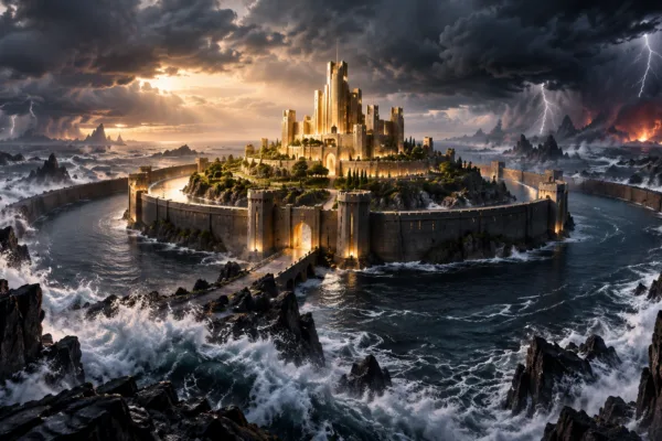 Golden Citadel Amidst the Storm