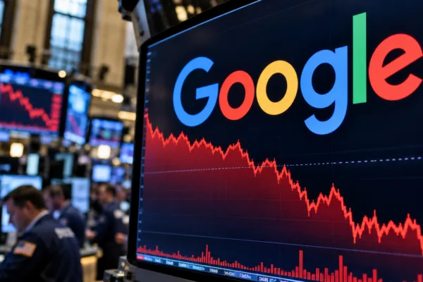 Google Stock Plunge on Trading Floor