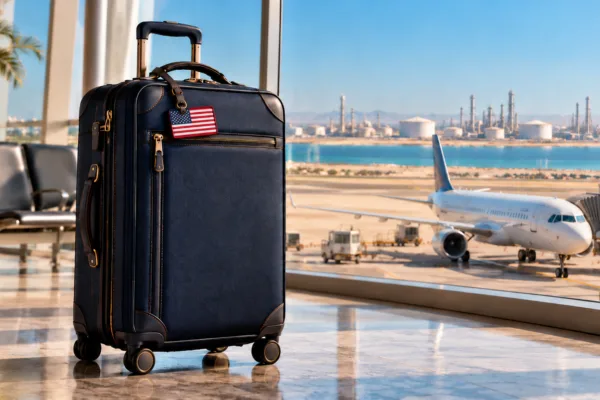 Horizontal American Flag Luggage Tag