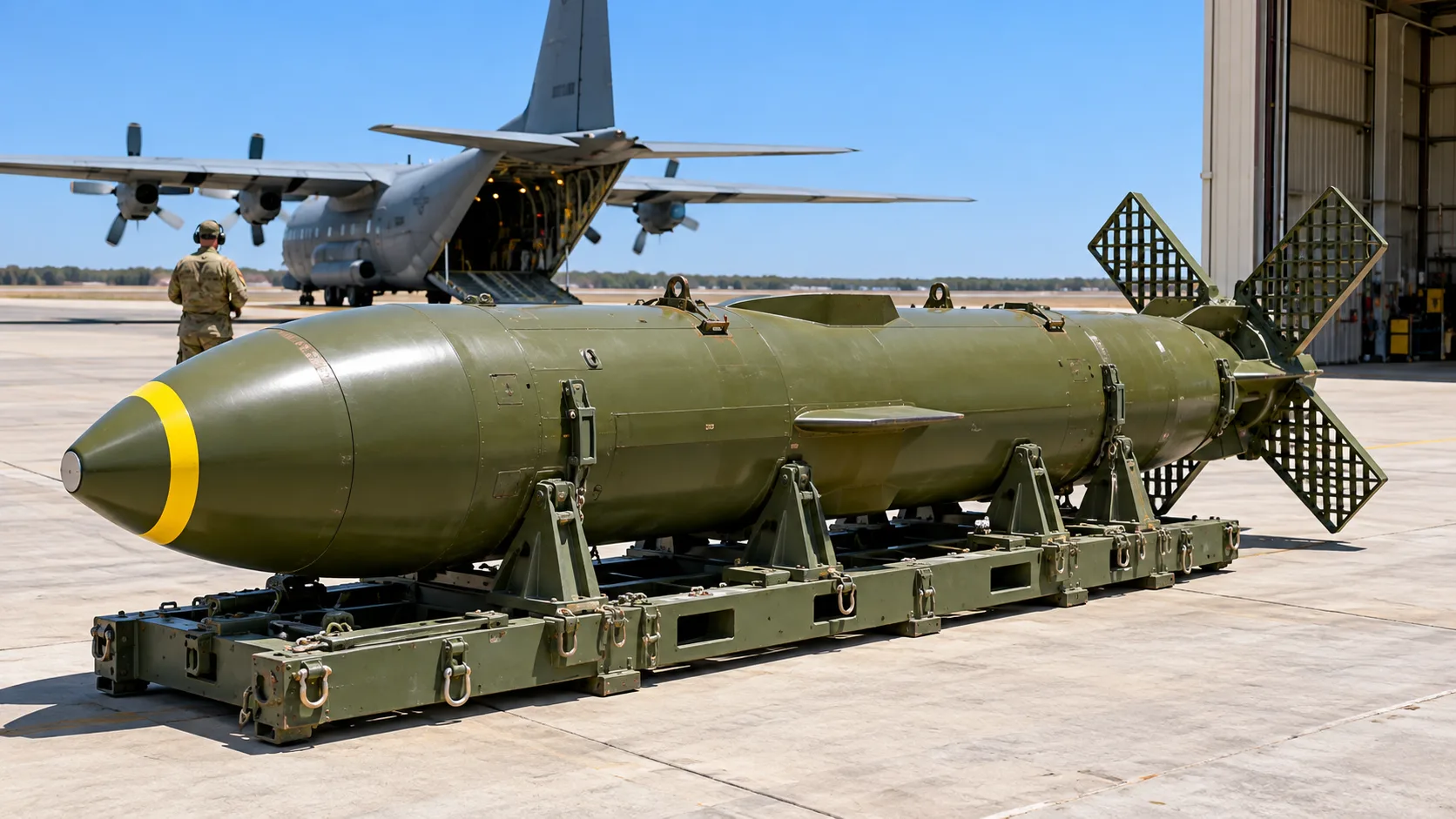 MOAB on Airfield Transport Cradle