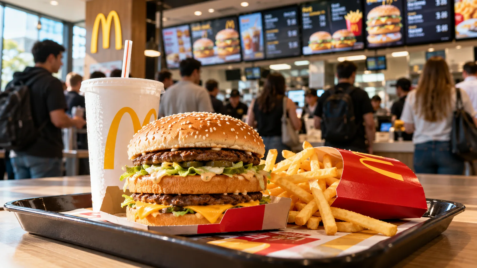 McDonald’s Meal Amid Lunchtime Rush