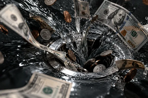 Money Swirling Down the Drain