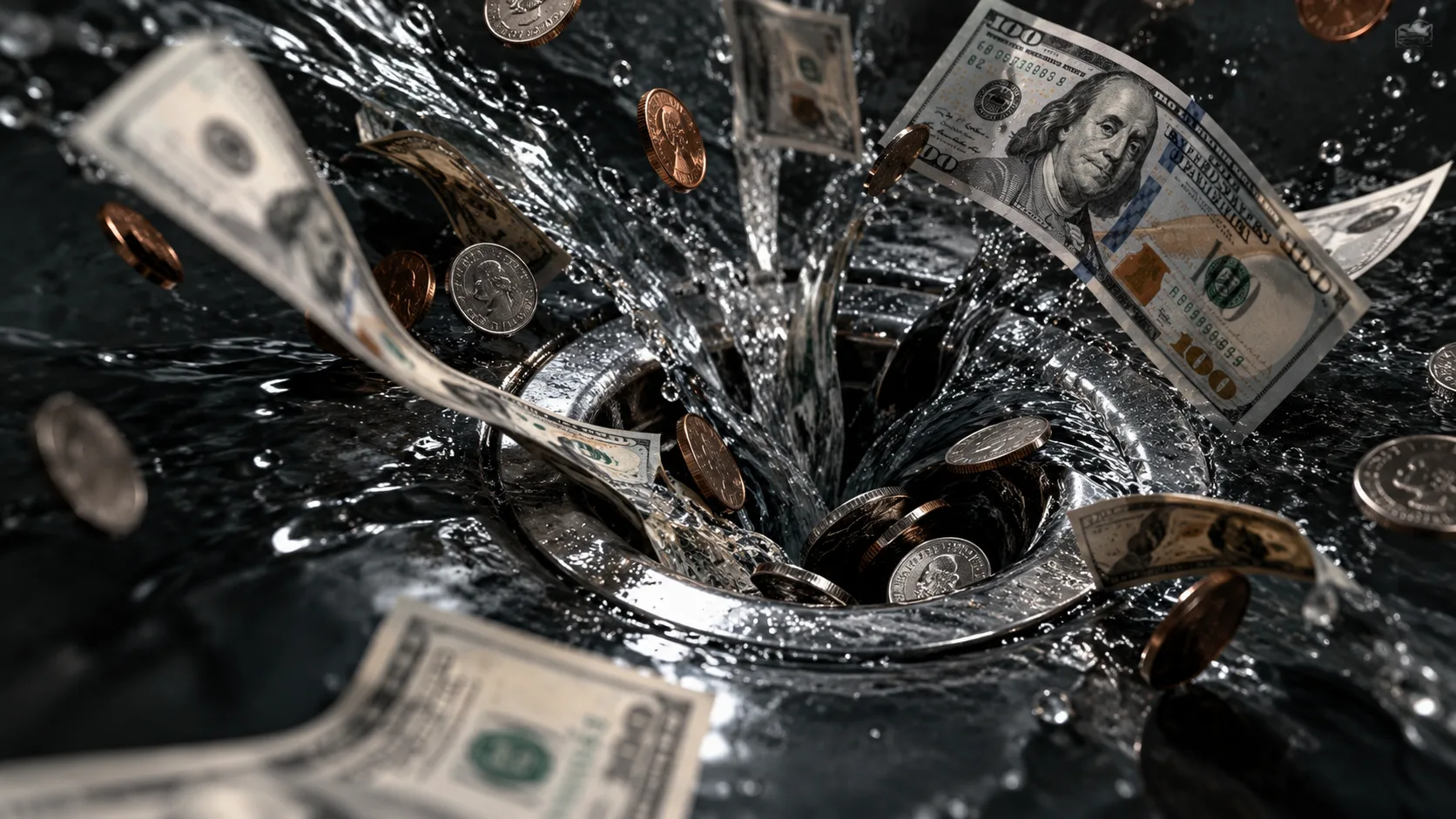 Money Swirling Down the Drain
