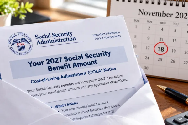Social Security Benefits Notice on Desk