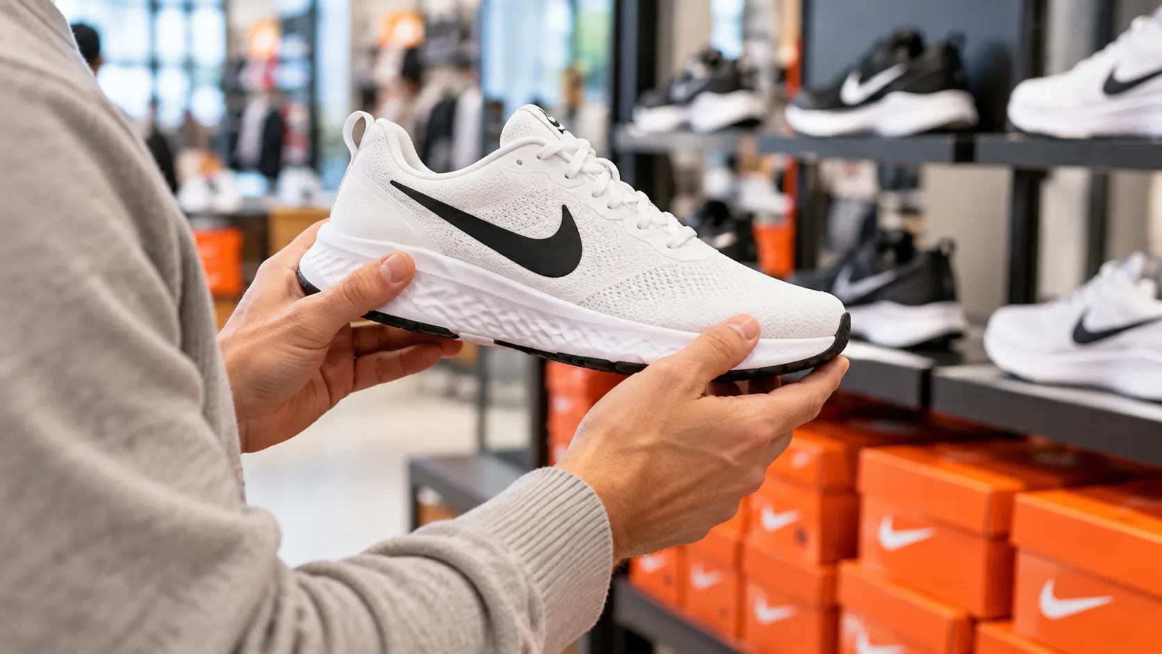 Thoughtful Shopper Weighs a Nike Purchase